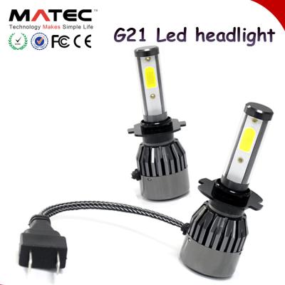 China Car Led Headlight Bulbs G21 Yellow COB Chip 30W 3000LM H1/H7/H4/9007 6000k 3000K Led Headlight Car Lighting Accessories Universal for sale