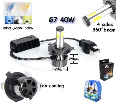 China Fan led auto headlight bulb 9005 9006 wholesale G7 H11 LED car headlight bulb 48W 8000 lumen H1 H3 H7 880 for vehicles for sale