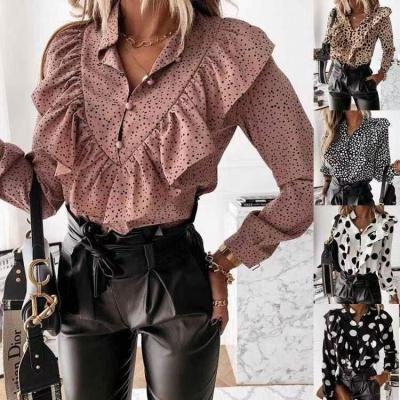 China Hot Style Anti-pilling Women Spring Chiffon Shirt Work Wear Long Sleeve Ladies Fashion Casual Blouse for sale