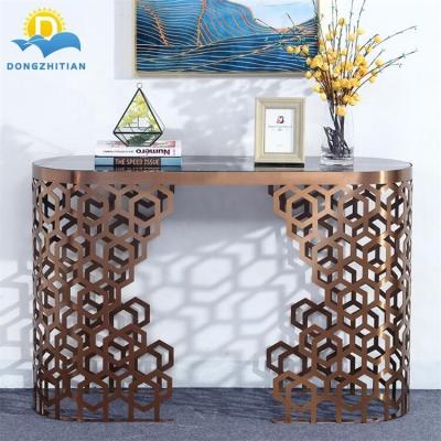 China Hallway(Others)Adjustable Modern Furniture Living Room Furniture Metal Slate Luxury Marble Console Tables With Wholesale for sale