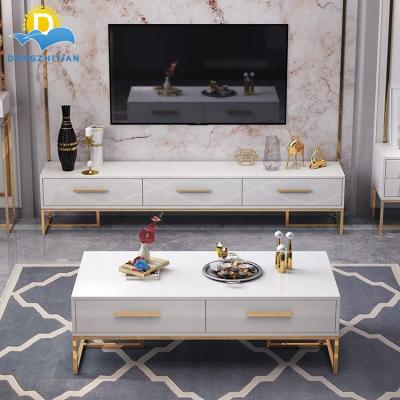 China (Other) High Quality Living Room Set Adjustable TV Stand Modern Gold TV Stand and TV Cabinet for Living Room Furniture Use for sale