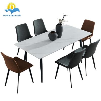 China (Other) hot sale modern home dining room furniture marble simple dining tables adjustable slate dining table set for sale