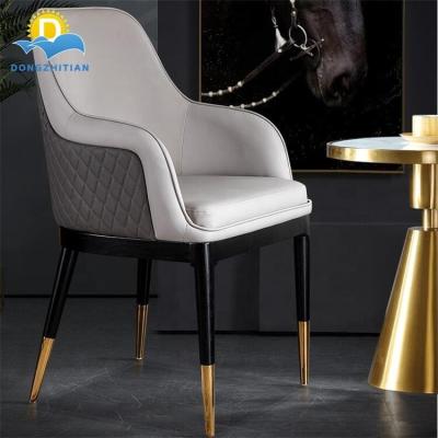 China (Other)Chinese Manufacturer Adjustable New Design Dining Chairs With Hotel Furniture Metal Dining Chair Luxury Synthetic Leather Chai for sale