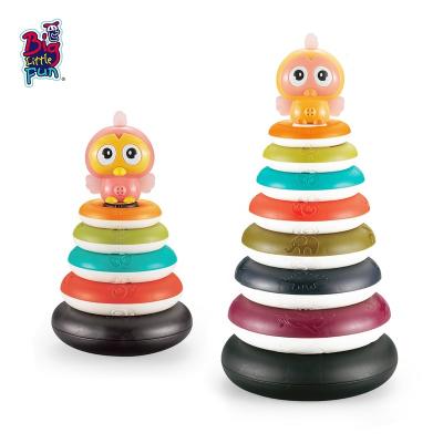 China ABS Early Educational Baby Game Rainbow Stacking Rings With Sound Of Babies Toys for sale