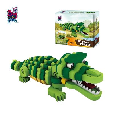 China Hottest Products 2021 Educational Set STEM Toys Puzzle 3d Game Crocodile Toys With Habitat Display Learning BZ719304 for sale