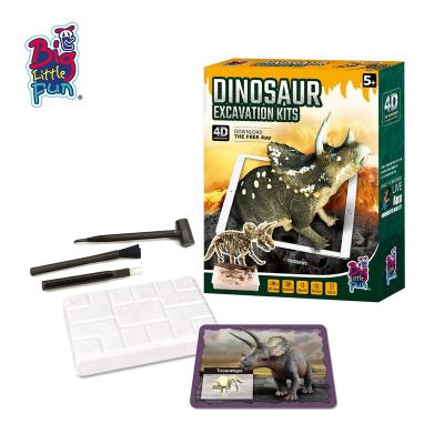 China 3D DIY Simulation Triceratops Dinosaur Fossil Toy With AR Game STEM Interactive Toys BZ701258 for sale