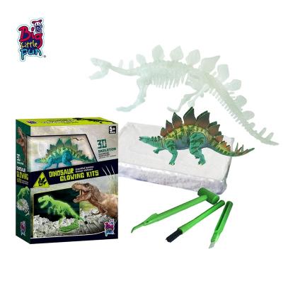 China Glow in the dark dinosaur stegosaurus toy stem excavation kit diy education toys BZ719327 for sale