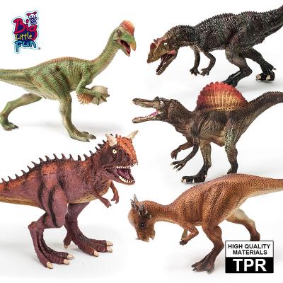 China Zoo Animal Toys TPR Figures Dinosaur Squeeze Toy Set Rod Material Wild Animal Educational Toy for sale