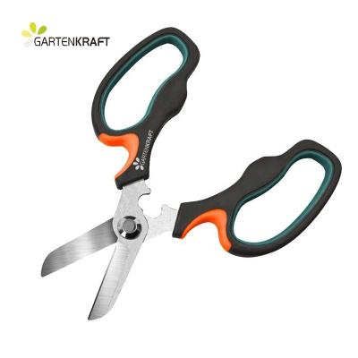 China Prevent Hand Fatigue GARTENKRAFT GT001 Stainless Steel TPR PP Blade Handle Cutting Garden Hardware Scissors for Grass and Bushes for sale