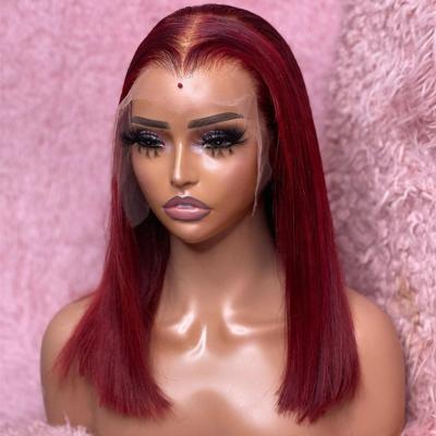 China Short Straight Bob Hair Wigs Human Hair Bob Wig 13x4x1 Bob Lace Frontal Silky Body Wave Human Hair Wigs For Color Women Natural Color for sale