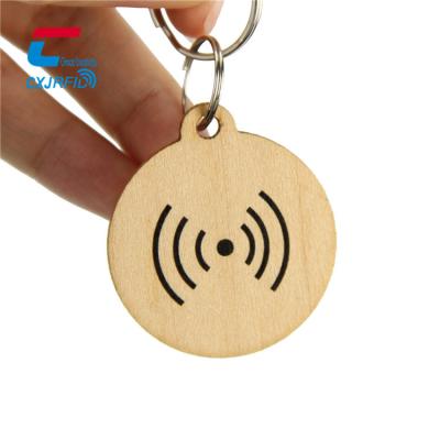 China Waterproof / Waterproof NFC Wooden Door Key Indicator 13.56MHz Access Control RFID Keyfob Key Chain for sale