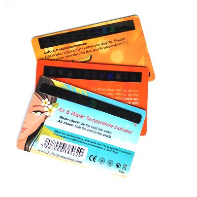 China 2019 CXJ Advertising Customized UV Temperature Test PVC Card Test Card Thermometer Card for sale