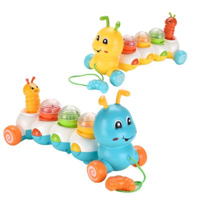 China Early Education Drag Light Bug Baby Music Toy Baby Learn To Walk To Drag Toy 32*12*15.5CM for sale