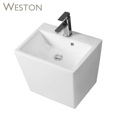 China Modern Luxury Design Wall Hung Bracket Square Wall-Hanging Hand Sink Bathroom for sale