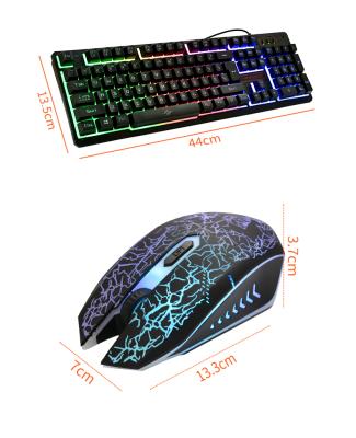 China Gamer Mechanical RGB Keyboard and Mouse Qiyu RGB Colored Gaming Wired Keyboard and Mouse Combo Set for sale