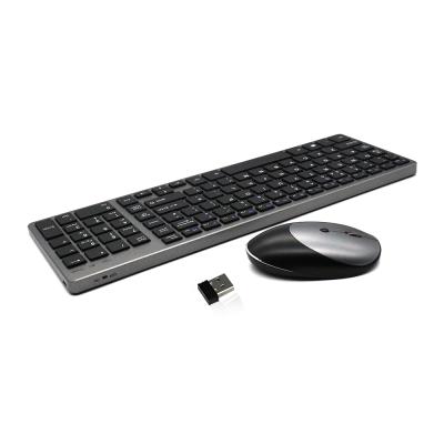 China Hot Selling Ultra Thin Computer QIYU Wireless Keyboard and 1000 DPI Optical Wireless Mouse Combo with Rechargeable Wireless Keyboard for sale