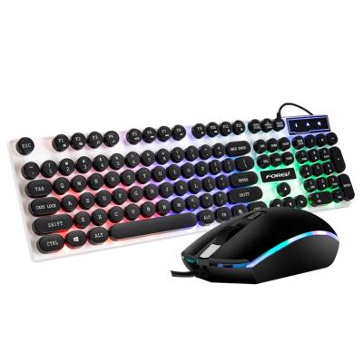 China Gamer Mechanical RGB Keyboard and Mouse Qiyu RGB Colored Gaming Wired Keyboard and Mouse Combo Set for sale