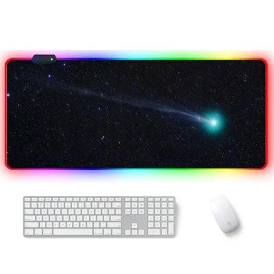 China Anti Slip Image Sublimation Woven Gaming RGB USB Glowing Keyboard Mouse Pad Large Custom Extended Cloth Rubber Bottom for sale