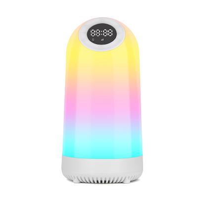 China DLNA QIYU BT 5.0 touch screen clock colorful led lights TWS wireless bluetooth speaker for outdoor for sale