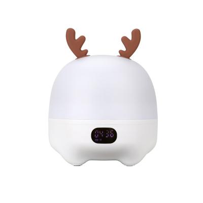 China DLNA QIYU Cute Fawn Screen Clock Led Microphone Lightweight Wireless Portable Bluetooth Speaker for sale