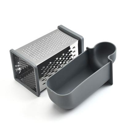 China Amazon Success Sustainable Kitchen Accessories Cheese Box Grater Kitchen Instrument 4 Sided Stainless Steel Cheese Grater for sale