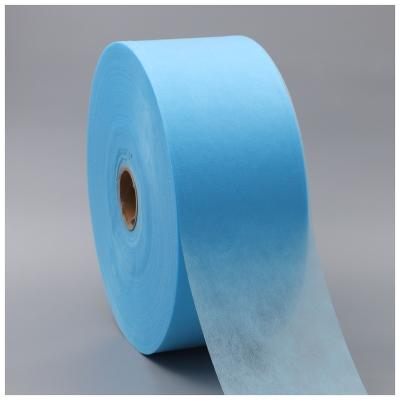 China Hot selling waterproof 260mm 25gsm 50gsm white and blue non woven fabric for masks raw material for sale