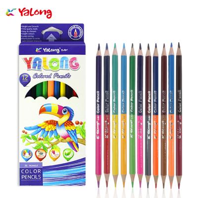 China Promotion\Business\Tips 24 Colors Size Bestselling Original Design Custom Jumbo Colored Pencil Set Yalong Logo Wooden Color Pencils Set School\Double Office for sale