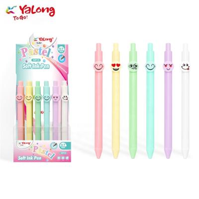 China Yalong ballpoint pen smooth cheap plastic promotional pens with custom logo tip for sale