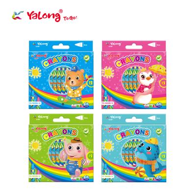 China Soft Suction Ability Yalong Most Precious Children Favorited Wax Crayon 24 Colors Pencils For Student Art Drawing for sale