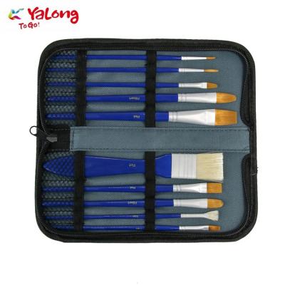 China Oil Watercolor Acrylic Gouache Painting Yalong 10 Pcs Professional Artist Paint Brushes Kit for Oil and Watercolor Painting Brushes for sale