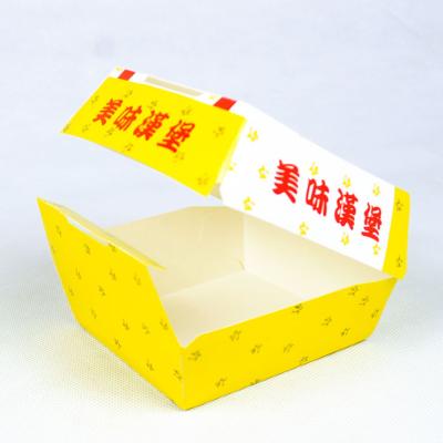 China Disposable Paper Box Hamburger Packaging Box With Customized Logo And Printing Content for sale