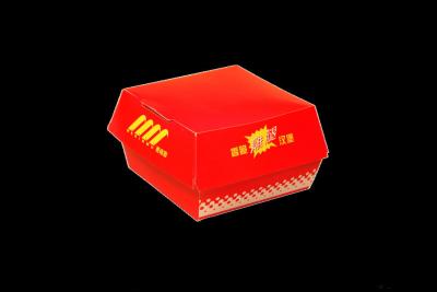 China Foldble Hamburger Paper Box Packaging Box For Burger , Fast Food Paper Box for sale