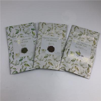 China Customized Digital Printing Bags Metallic Gold Logo Stand Up Tea Packing Bags for sale