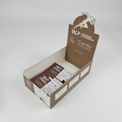 China Custom Cardboard Display Paper Box Packaging with Logo Retail Energy Bar Display Box for sale