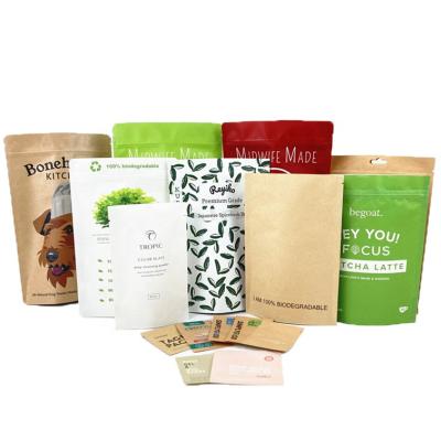 China Eco Friendly Customized Logo 100g 250g  Tea Coffee Bag Packaging Bag Recyclable Kraft Paper Stand Up Pouch for sale