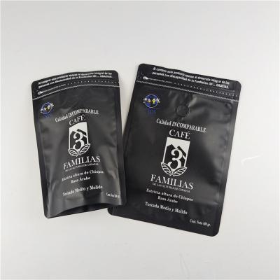 China Matte Finish Grado alimenticio A prueba de olor A prueba de humedad Laminado de aluminio de papel de aluminio Zip Lock Bolsa de pie Bolsa de café en venta