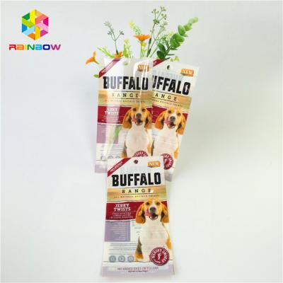 China Superficie brillante de encargo de la bolsa del alimento para animales del plástico laminado de Mylar con la ventana clara en venta