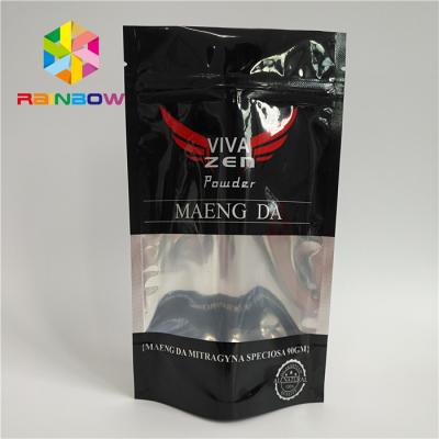 China Custom Accepted Matte Aluminum Foil Packaging Bags  Mylar Bags with Window for sale