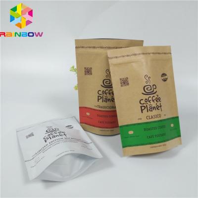 China Kundenspezifische Druckverpackenpapiertüten browns Kraftpapier mit Reißverschluss-Nahrungsmittelspeicher-Papier-Beutel zu verkaufen