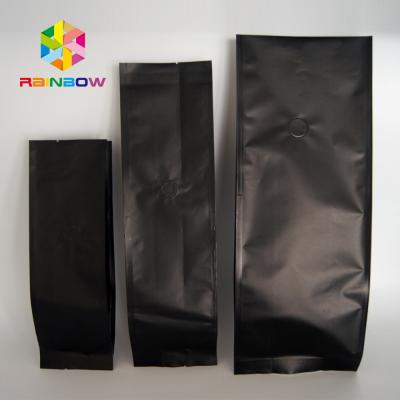 Chine Poche imprimée faite sur commande de 250g Matte Black Sealed Side Gusset avec la valve de tirette à vendre