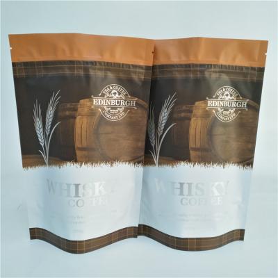 China flexible Verpackung 200g Matt Finish Black Ziplock Pouches stehen oben Kaffee-Taschen-Plastikbeutel zu verkaufen