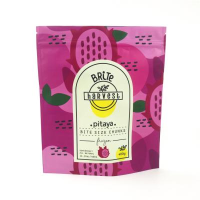 China El plástico de VMPET CMYK se levanta la bolsa MOPP con los microprocesadores gomosos de la fruta jugosa Ziplock en venta