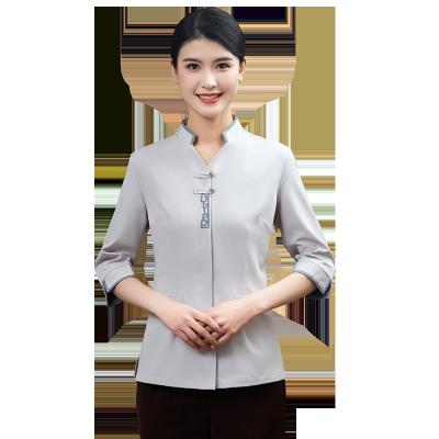 China Hotel Touchhealthy Supply Designs Sleeve Summer Short Hotel Spring Uniform Housekeeping Uniform for sale