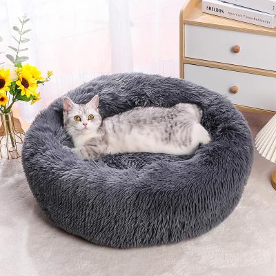 China Viable Wholesale Pet Supplies High Quality Pet Protection Thick Plush Round Dog Bed Cat Bed for sale