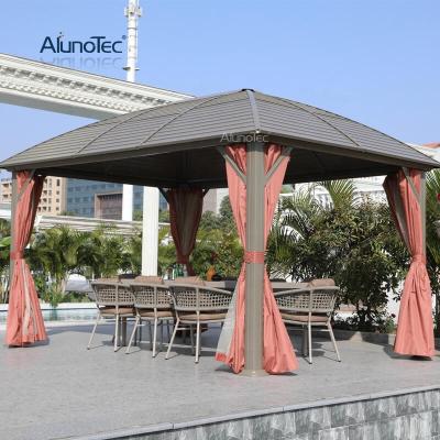 China OEM Cheap Water Resistant Aluminum Garden Furniture Easily Assembled Aluminum Top Flysheet Hardtop Cast Outdoor Gazebo for sale