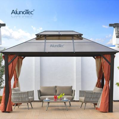 China Wholesale Aluminum Outdoor Waterproof Canopy Pergola Patio Square Tent Gazebo High Quality Polycarbonate Sheet PC Gazebo for sale