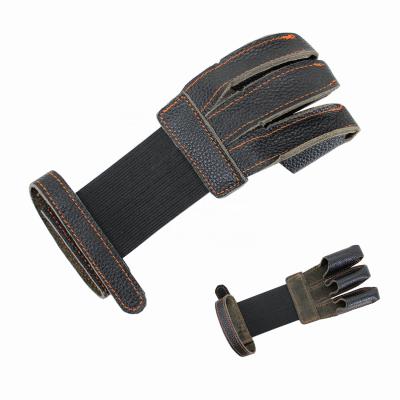 China Highest Quanlity Traditional Archery Glove Three-finger Guard Protector Leather Protective Shooting Glove for sale