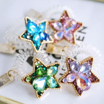 China European and American Baroque handmade faux stone retro style autumn/winter symphony transparent telephone line star hair tie hair rope for sale