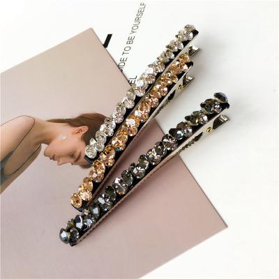 China 2020 new Korean and American style simple exquisite fashion rhinestone Zircon platypus stunning Czech Diamond Hair Clip for sale