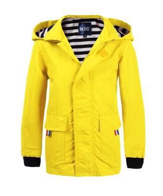 China Girls Breathable Waterproof Hooded Cotton Striped Rain Jackets for sale